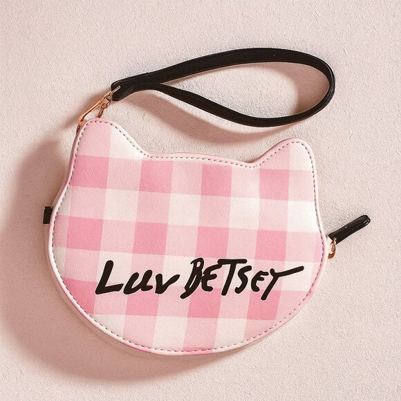 LUV BY BETSEY JOHNSON Cat Gingham Wristlet Bag - Picture 3 of 5